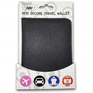 Travel Wallet - RFID protection for passport and cards (Black)